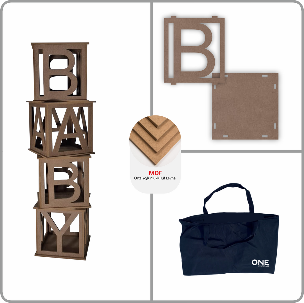 Bebek Blokları Parti Panelleri MDF Boyalı veya Boyasız baby