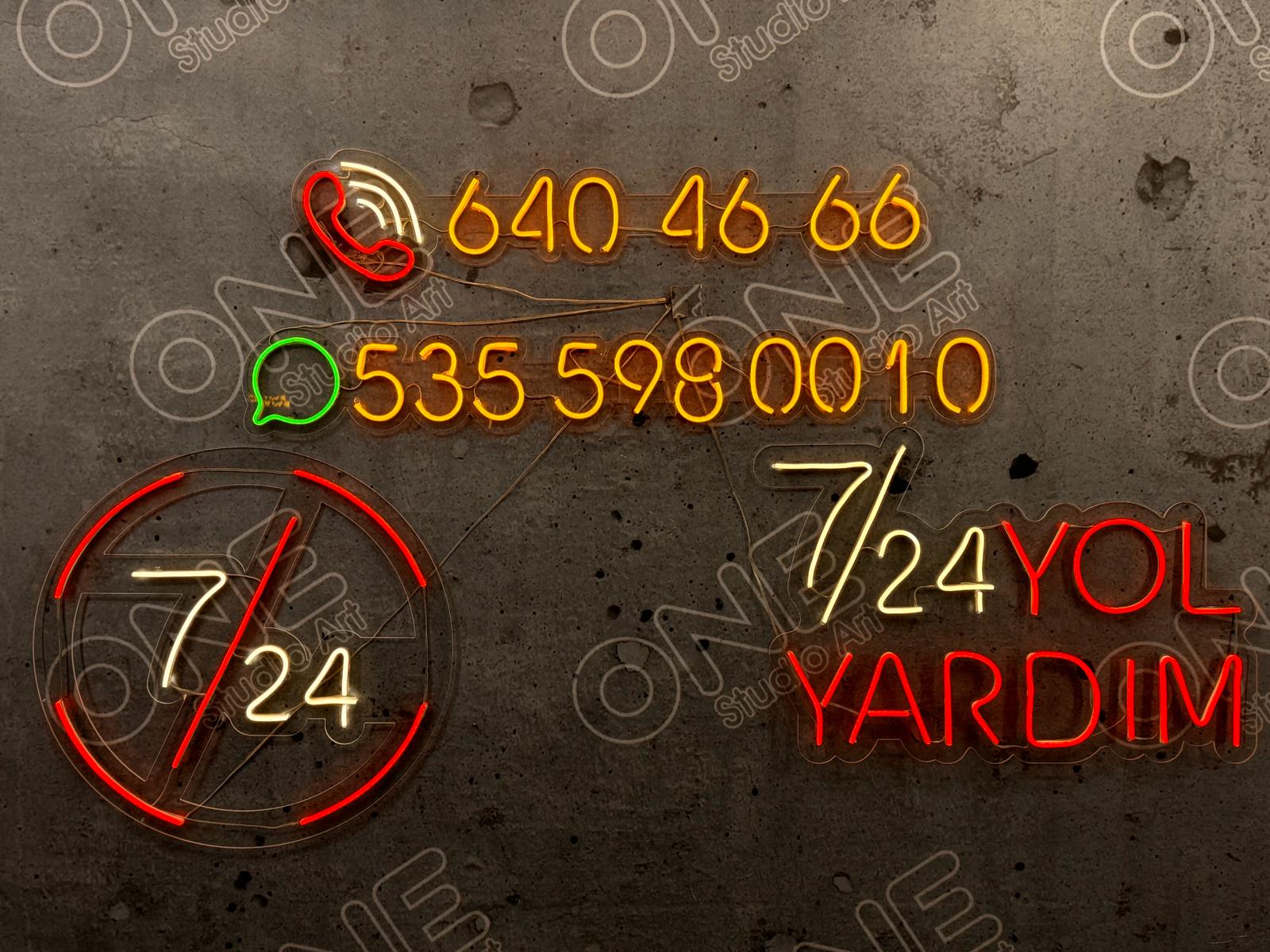 7/24 Açığız Neon Tabela