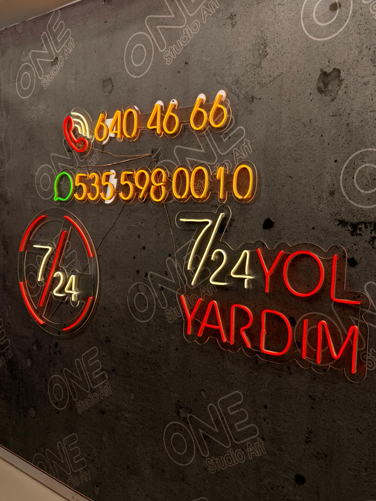 7/24 Yol Yardım Neon Tabela